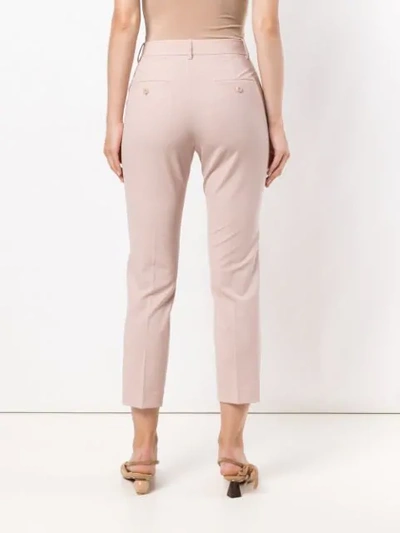 Shop Theory Cropped High Waisted Trousers In Pink