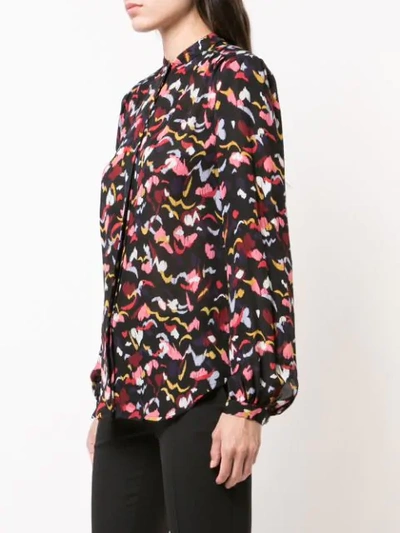 floral print long-sleeve blouse