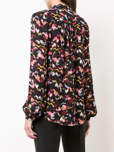 floral print long-sleeve blouse