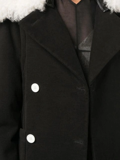 Shop Proenza Schouler Oversized Moleskin Jacket With Shearling Collar In Black