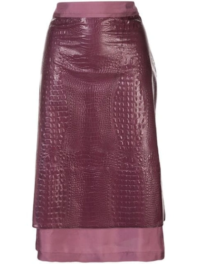 Shop Sies Marjan Crocodile Embossed Skirt In Purple