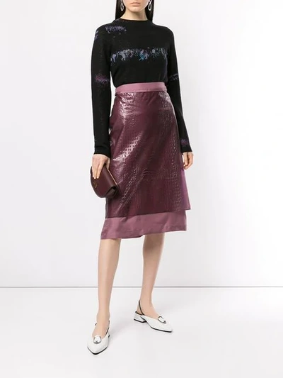 Shop Sies Marjan Crocodile Embossed Skirt In Purple