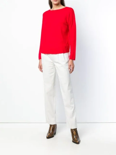 Shop Aspesi High-waist Straight Trousers In White