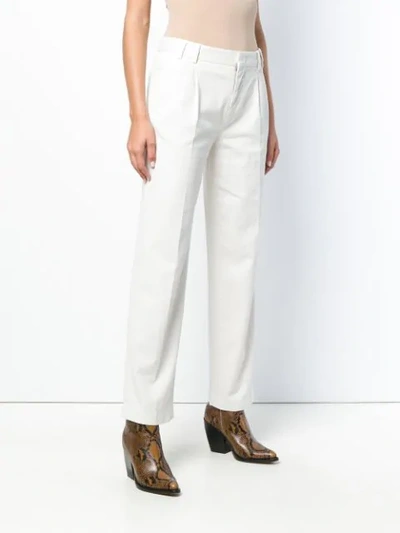 Shop Aspesi High-waist Straight Trousers In White