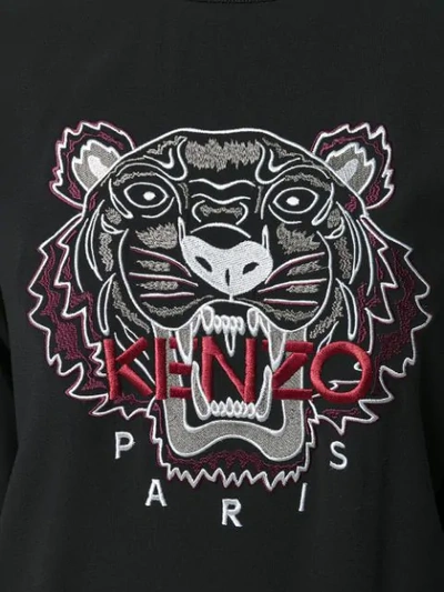 Shop Kenzo Crepe Tiger Top In Black