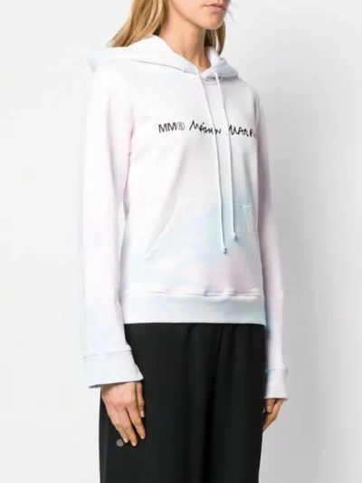 Shop Mm6 Maison Margiela Logo Tie-dye Hoodie In Pink