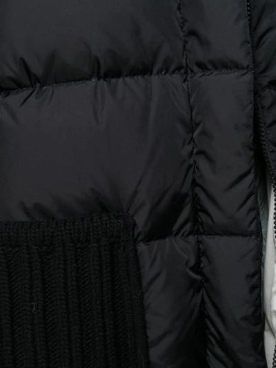 Shop Herno Padded Coat With Knit Details In Black