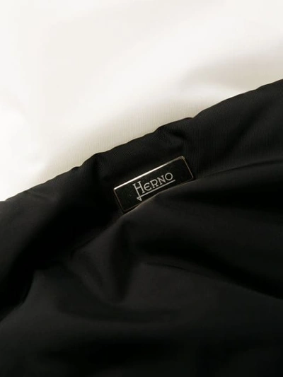 Shop Herno Padded Coat With Knit Details In Black