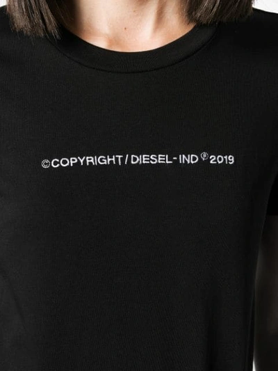 Shop Diesel Logo Embroidery T-shirt In Black