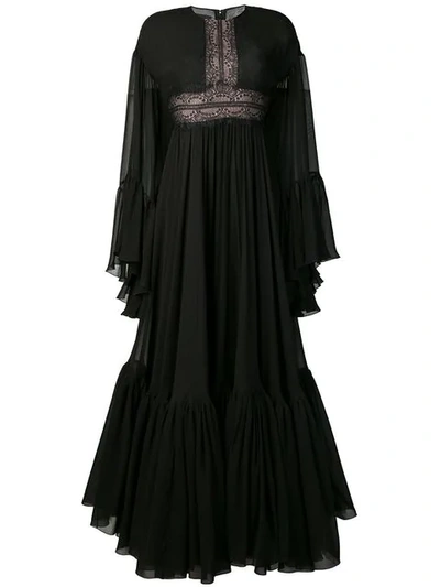 Shop Giambattista Valli Lace-trimmed Maxi Dress - Black