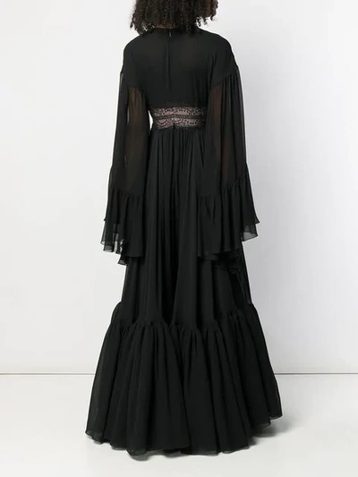 Shop Giambattista Valli Lace-trimmed Maxi Dress - Black