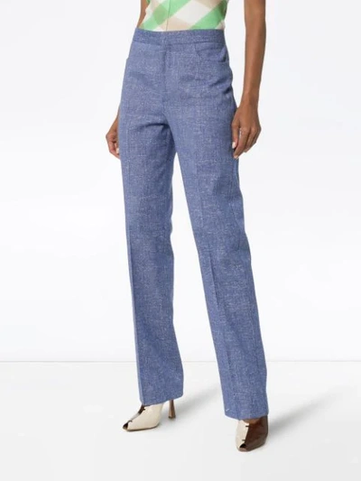 Shop Totême Troia Slim-leg Trousers In Blue