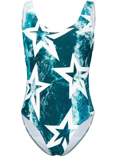 Shop Perfect Moment Wild Ocean Star Print One Piece In Blue