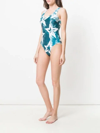 Shop Perfect Moment Wild Ocean Star Print One Piece In Blue