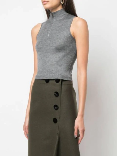 Shop Prada Knitted Turtleneck Jumper In Grey