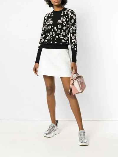 Shop Kenzo Floral Fitted Sweater - Black