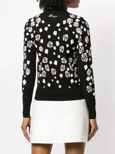 Shop Kenzo Floral Fitted Sweater - Black