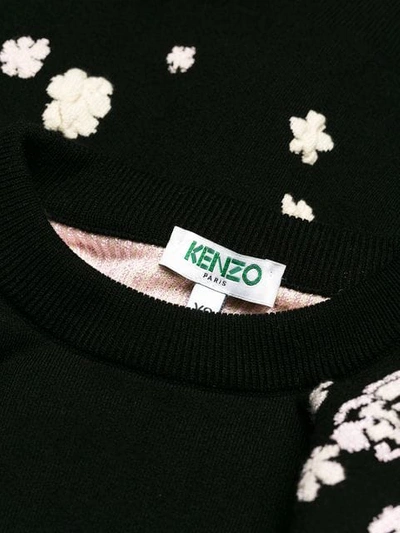 Shop Kenzo Floral Fitted Sweater - Black