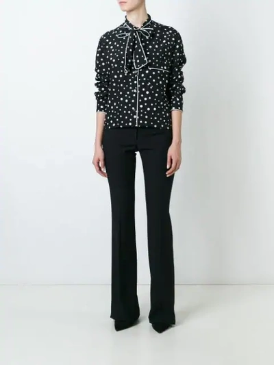 Shop Dolce & Gabbana Polka Dot Print Pyjama Shirt In Black