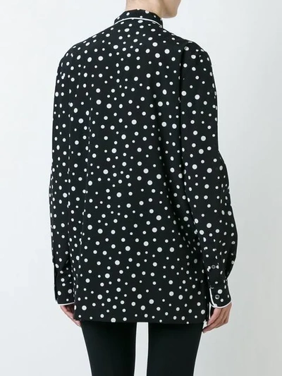 Shop Dolce & Gabbana Polka Dot Print Pyjama Shirt In Black