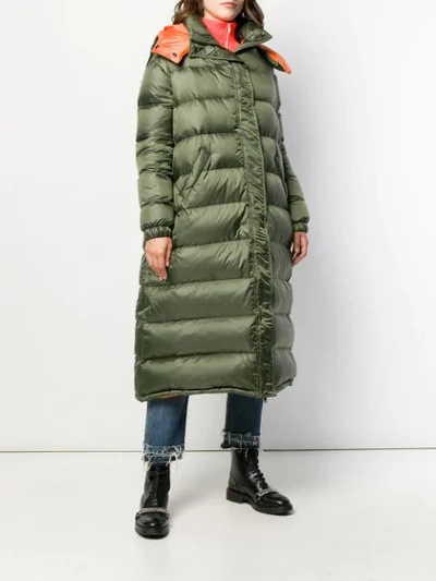 Shop Simonetta Ravizza Long Puffer Coat In Green