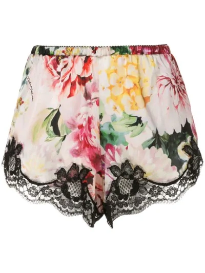 Shop Dolce & Gabbana Floral Print Shorts In Red