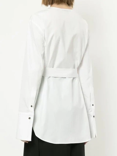 Shop Monographie Trench Long Sleeve Shirt In White