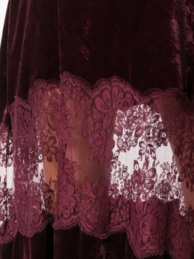 Shop Stella Mccartney Lace Panel Slip Dress In Red
