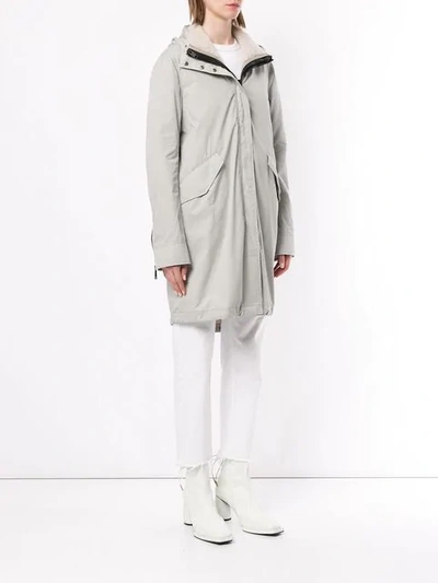 Shop Yves Salomon Bachette Fur Lined Parka In Grey