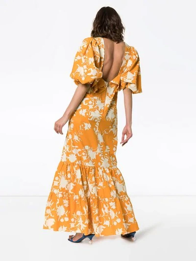 JOHANNA ORTIZ LISTEN TO YOUR HEART FLORAL PRINT MAXI DRESS - 橘色