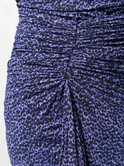 Shop Isabel Marant Ruched Leopard Print Skirt In Blue