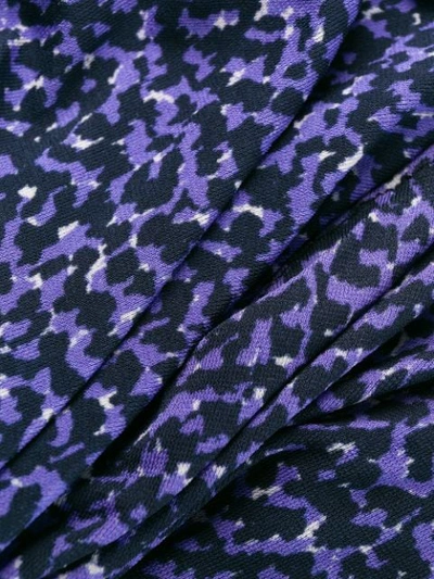 Shop Isabel Marant Ruched Leopard Print Skirt In Blue