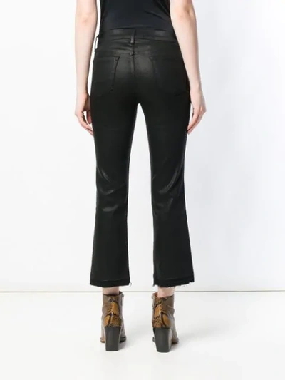 Shop J Brand Cropped Coated Jeans In Black