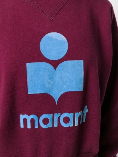 Shop Isabel Marant Étoile Logo Print Sweatshirt In Sw003319a042e Burgundy