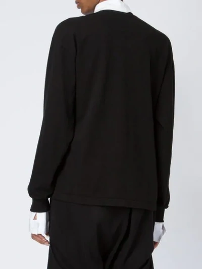 Shop Aganovich Combined Shirt Sweatshirt - Black