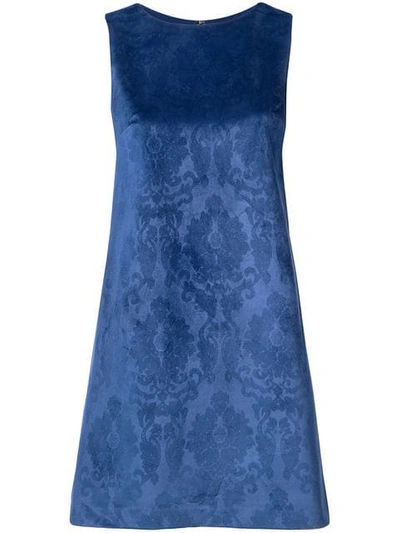 Shop Alice And Olivia Printed Shift Dress In Blue