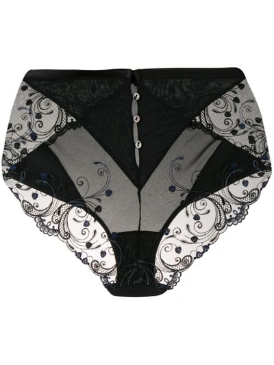Shop La Perla Modernista High-waisted Panties - Black