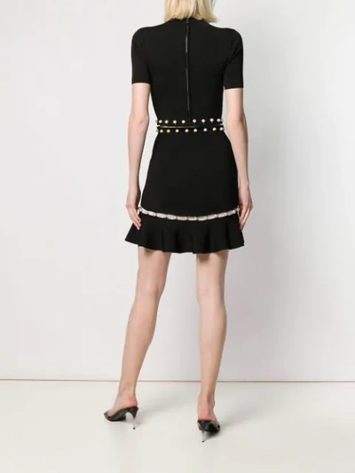 ALICE+OLIVIA SHORT-SLEEVE FITTED DRESS - 黑色