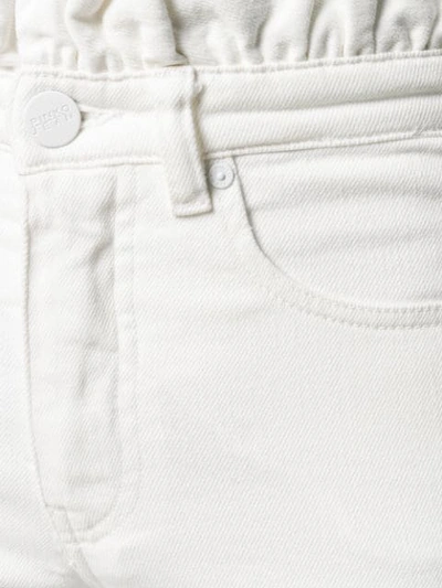 Shop Pinko Ruffle-trimmed Jeans - White