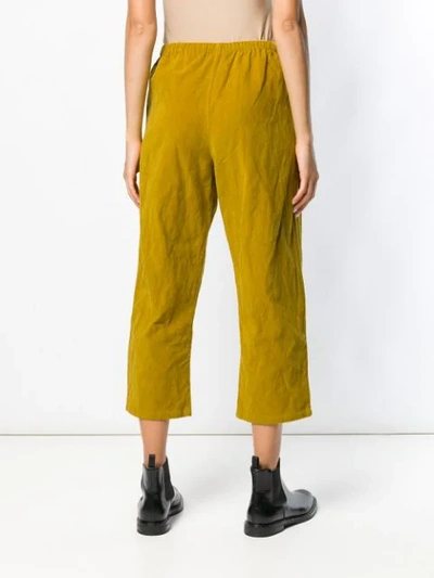 Shop Apuntob Cropped Corduroy Trousers - Yellow