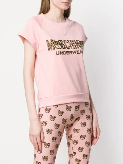 Shop Moschino Teddy Logo Pyjama T-shirt - Pink