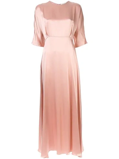 Shop Mansur Gavriel Charmeuse Fine Dress In Pink