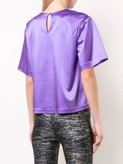 CYNTHIA ROWLEY RUSH弹性缎面T恤 - 紫色