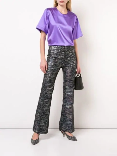 Shop Cynthia Rowley Rush Stretch Satin T In Purple