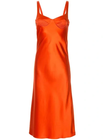 Shop Dion Lee Layered Satin Dress In Red