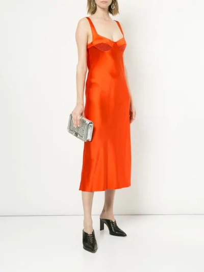 Shop Dion Lee Layered Satin Dress In Red