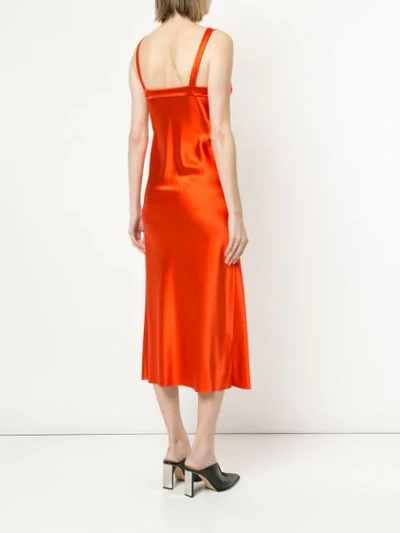 Shop Dion Lee Layered Satin Dress In Red