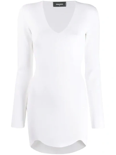 Shop Dsquared2 Fitted Mini Dress - White