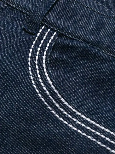 Shop Escada Contrast Stitch Kick Flare Jeans In 0405 Blue