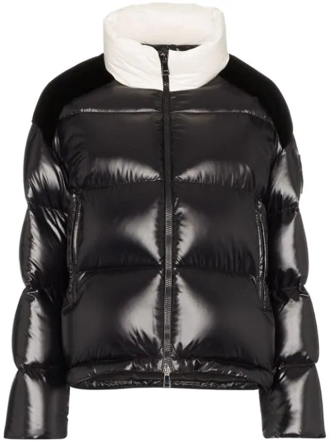 moncler black velvet puffer